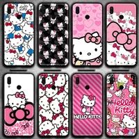 cute cartoon pink cat hello kitty phone case for huawei y6p y8s y8p y5ii y5 y6 2019 p smart prime pro