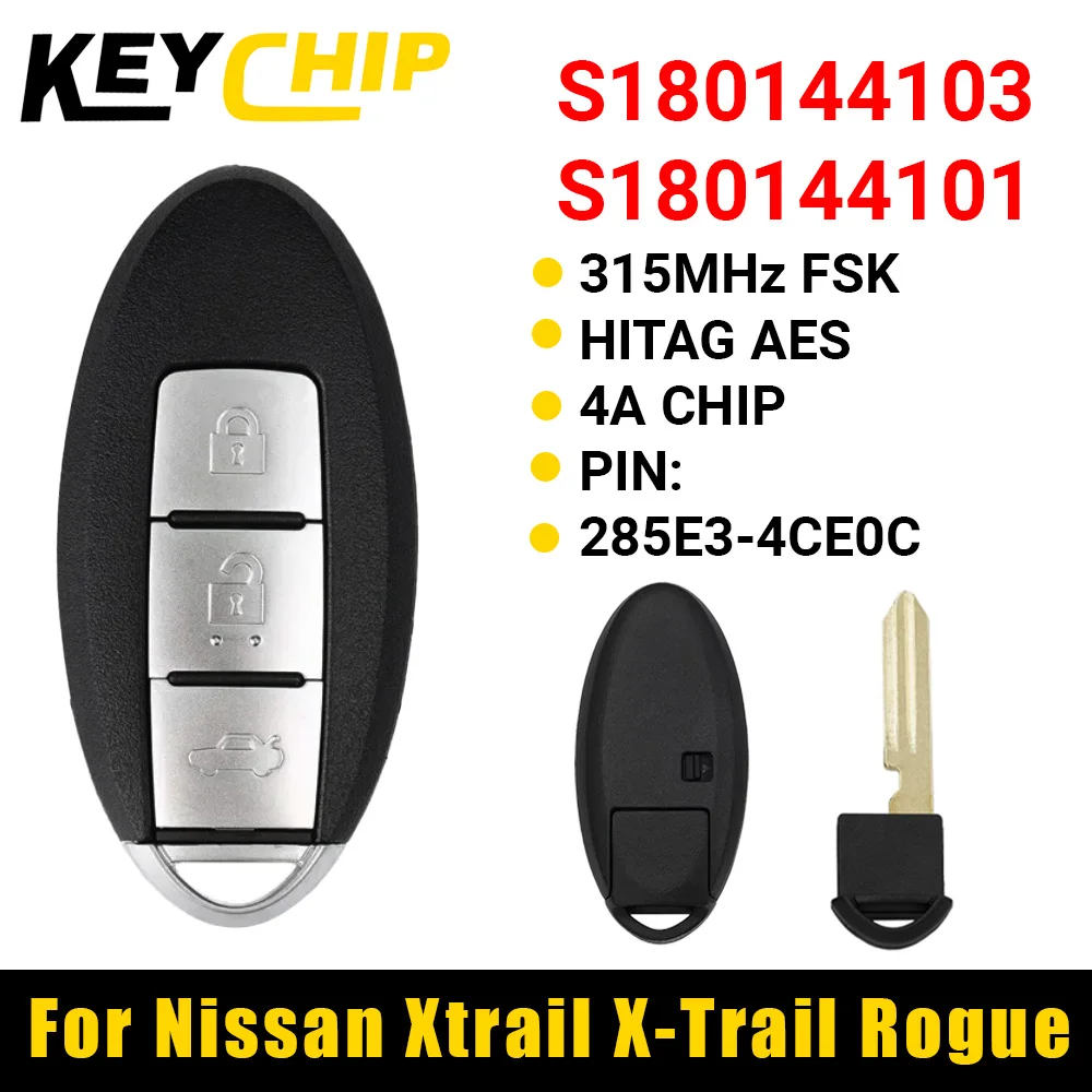 

KC S 180144103 С 180144101 3 кнопки умный автомобильный ключ 315 МГц для Nissan Xtrail X-Trail Rogue 2014 2015 2016 2017
