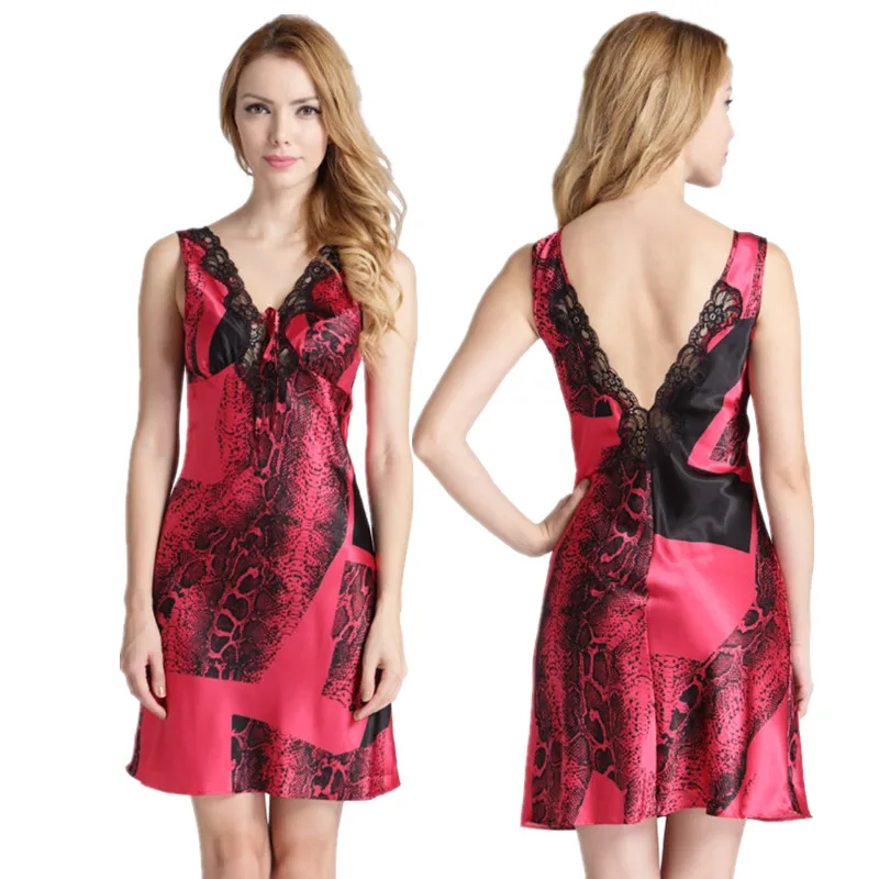 Satin Nightgowns Women Silk Sleeping Dress Summer Sleepwear Ladies Satin Silk Nightdress Dropshiping