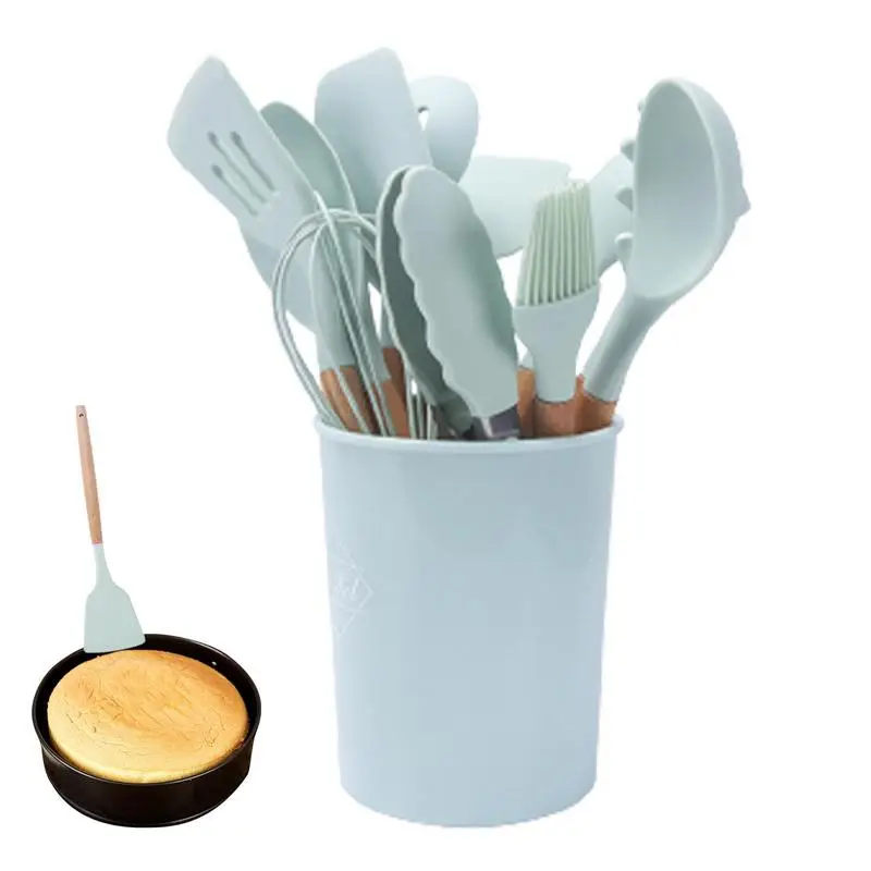 

Набор силиконовых кухонных принадлежностей, антипригарная кухонная утварь из пищевого силикона с деревянной ручкой, измельчитель яиц, кухонные принадлежности