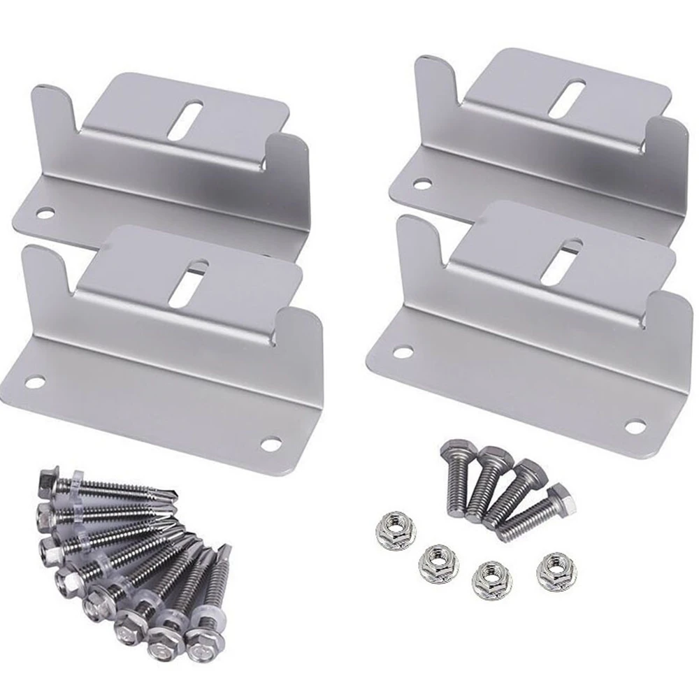 Z Style Solar Panel Mounting Brackets Flat Roof Mount Kit Home Car Aluminum Bracket Solar System Installation Set with Nuts Bolt