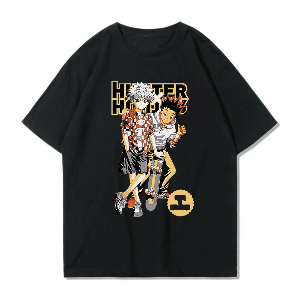 Футболка Hunter X 100% хлопковая футболка HxH для девушек оверсайз Летняя одежда топы с