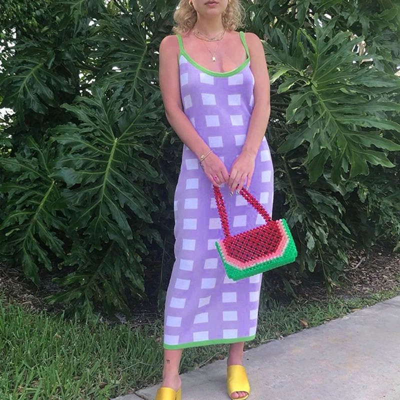 

Uclio Women Knitted Slip Mini Dress Women Cutwork Backless Summer Dress Casual Beach Short Dress Sundress