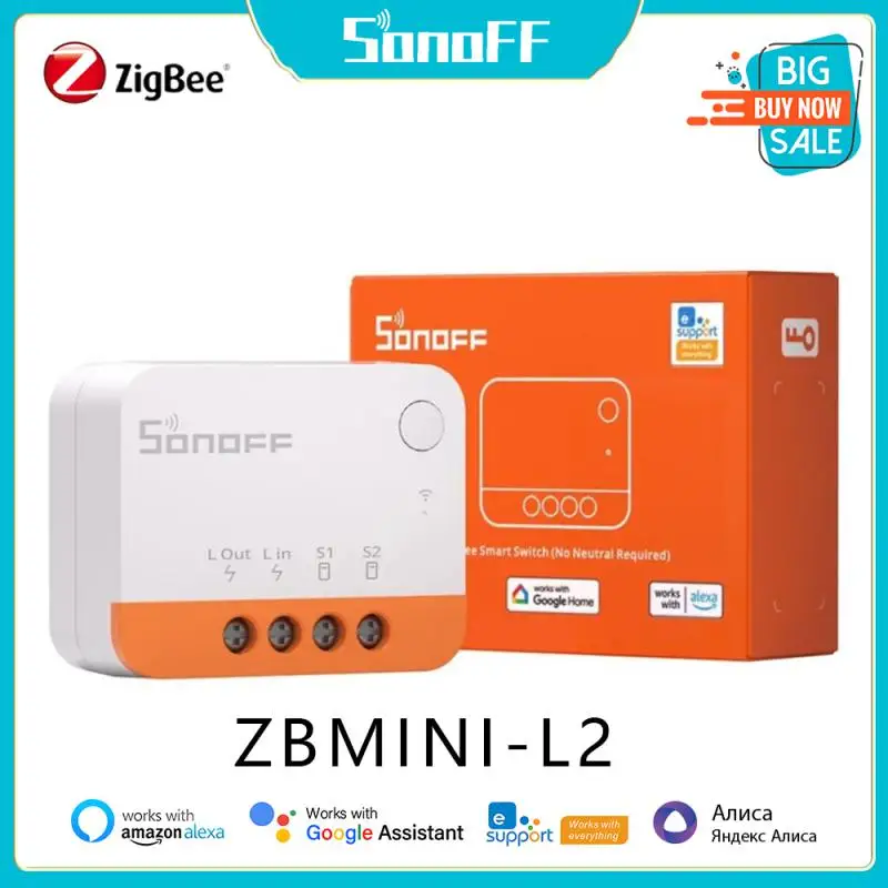 1-10 шт. SONOFF ZBMINI L2 Zigbee переключатель не требуется нейтральный провод умный дом