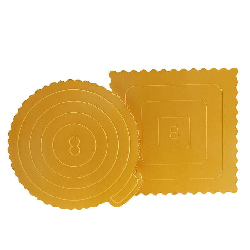 

10pcs Diameter 4/6/8/10/12inch Round Square Gold Cake Boards Set Cakeboard Base Disposable Paper Cupcake Dessert Tray Tool Thick