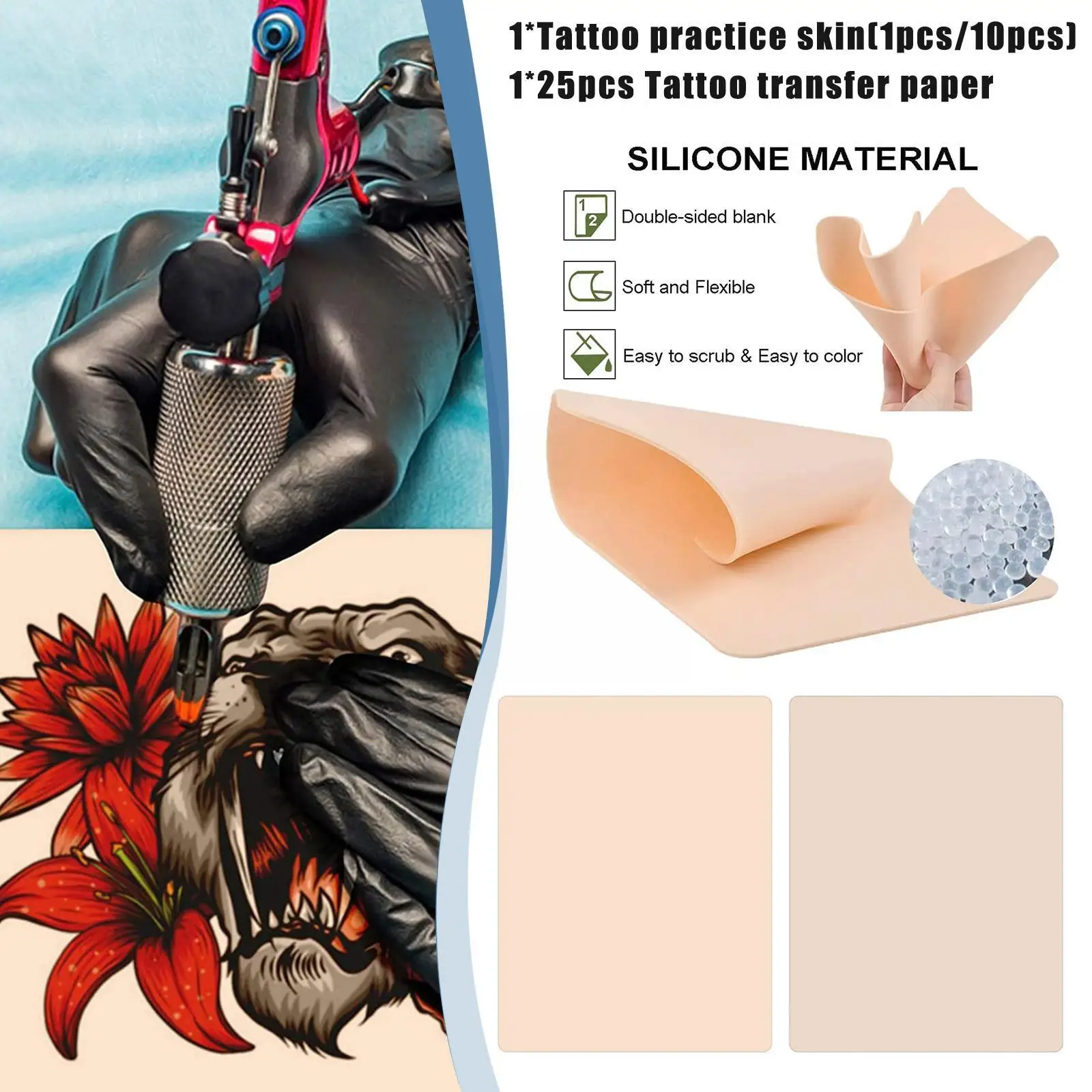 

1 Pc Blank Tattoo Practice Training Skin Practice Skin Tattoo Skin Practice Sheet For Beginners And Experienced Artists Rub M7R1