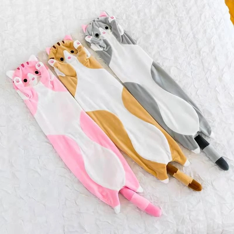 

50-130cm Kawaii Plush Cat Skin Unstuffed Cat Coat Toys Semi-finished Big Size Pillow Sofa Cushion Doll Toys for Kids Girls Gifts