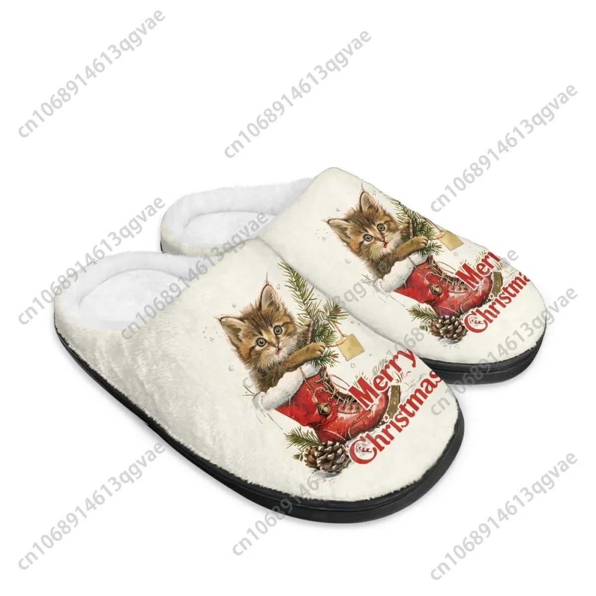 Домашние хлопковые тапочки в шотландском стиле с Рождеством Санта-Клауса
