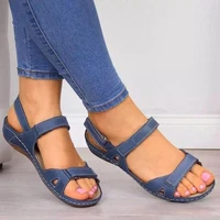 2022 summer woman sandals new college style ladies sandals low heel wedge casual women shoes fashion leather new shoes for femme
