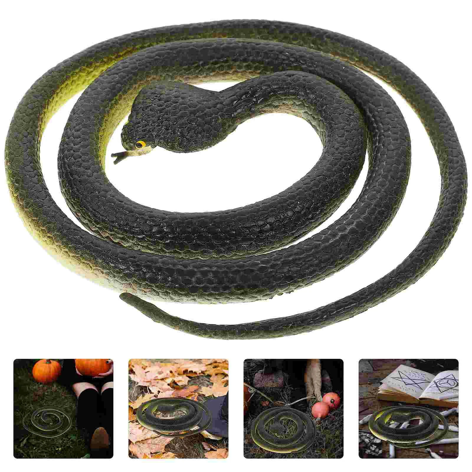 

4Pcs Artificial Snake Model Movie Snake Prop Party Snake Party Prank Plaything