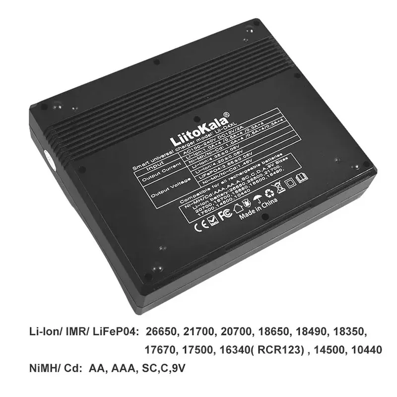 Зарядное устройство LiitoKala Lii-D4XL 21700 18650 3 7 В литий-ионный 2 NiMH/Cd 26650 26700 32700 D AAA AA 9