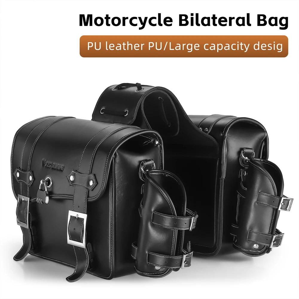 

Motorcycle Saddle Bag Retro Waterproof Motorcycle Rearseat Bag 16L Large Capacity Toolbox Motorcycle Bag Universal Riding Bag