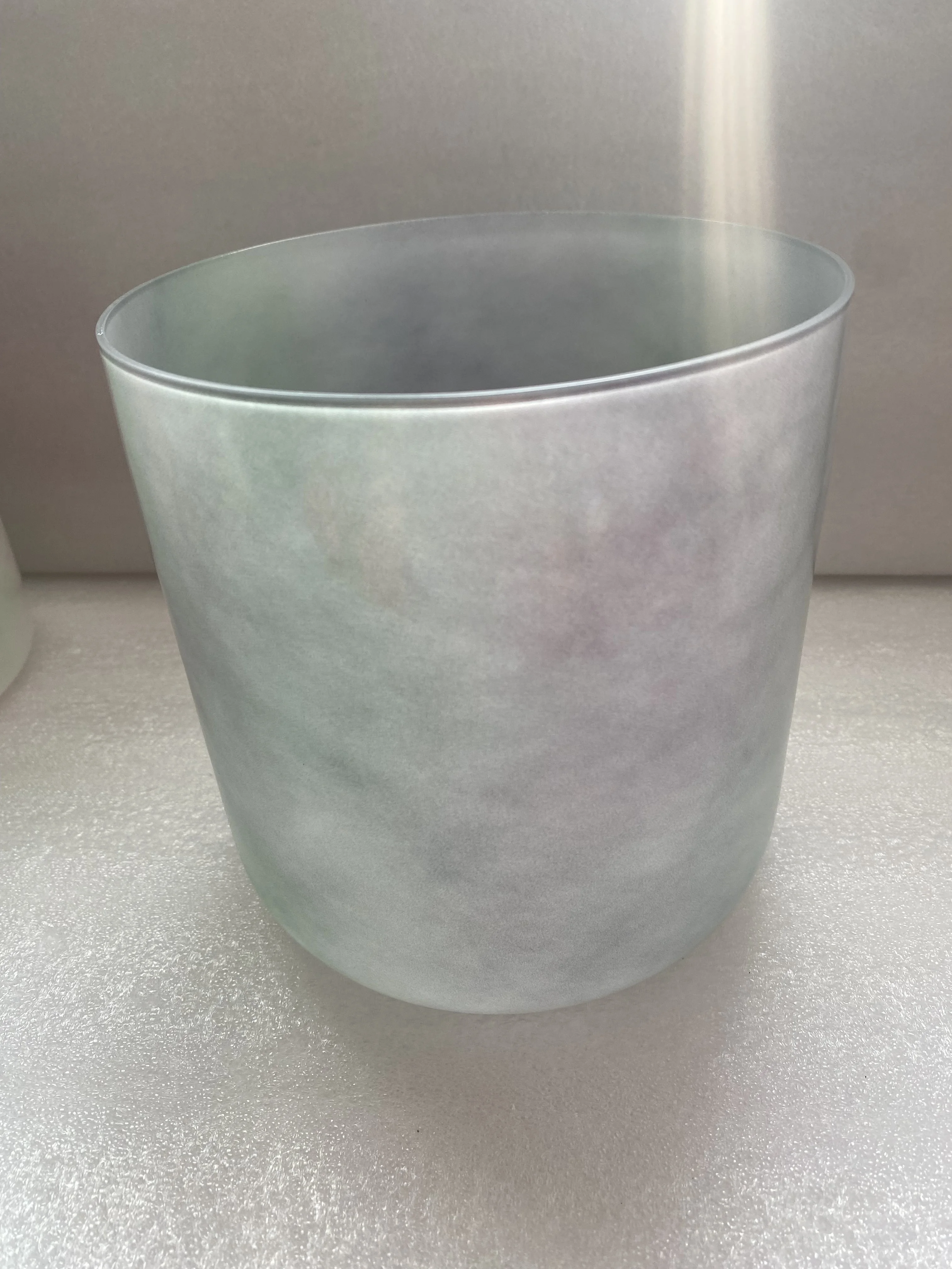 

3rd octave light color crystal singing bowl straight wall flat bottom "A#" note pineal chakra 6.75" 440Hz for sound healing