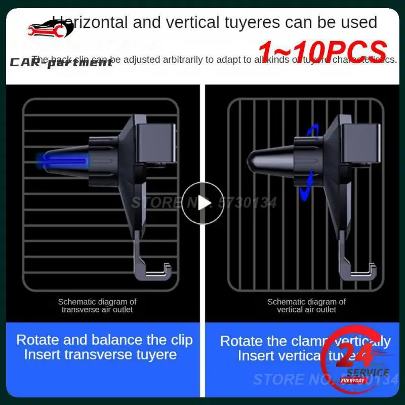 

1~10PCS Universal Car Phone Bracket Carbon Fiber 360 ° Rotation Vertical Adaptive Clip Telescopic Spring Adjustable Phone