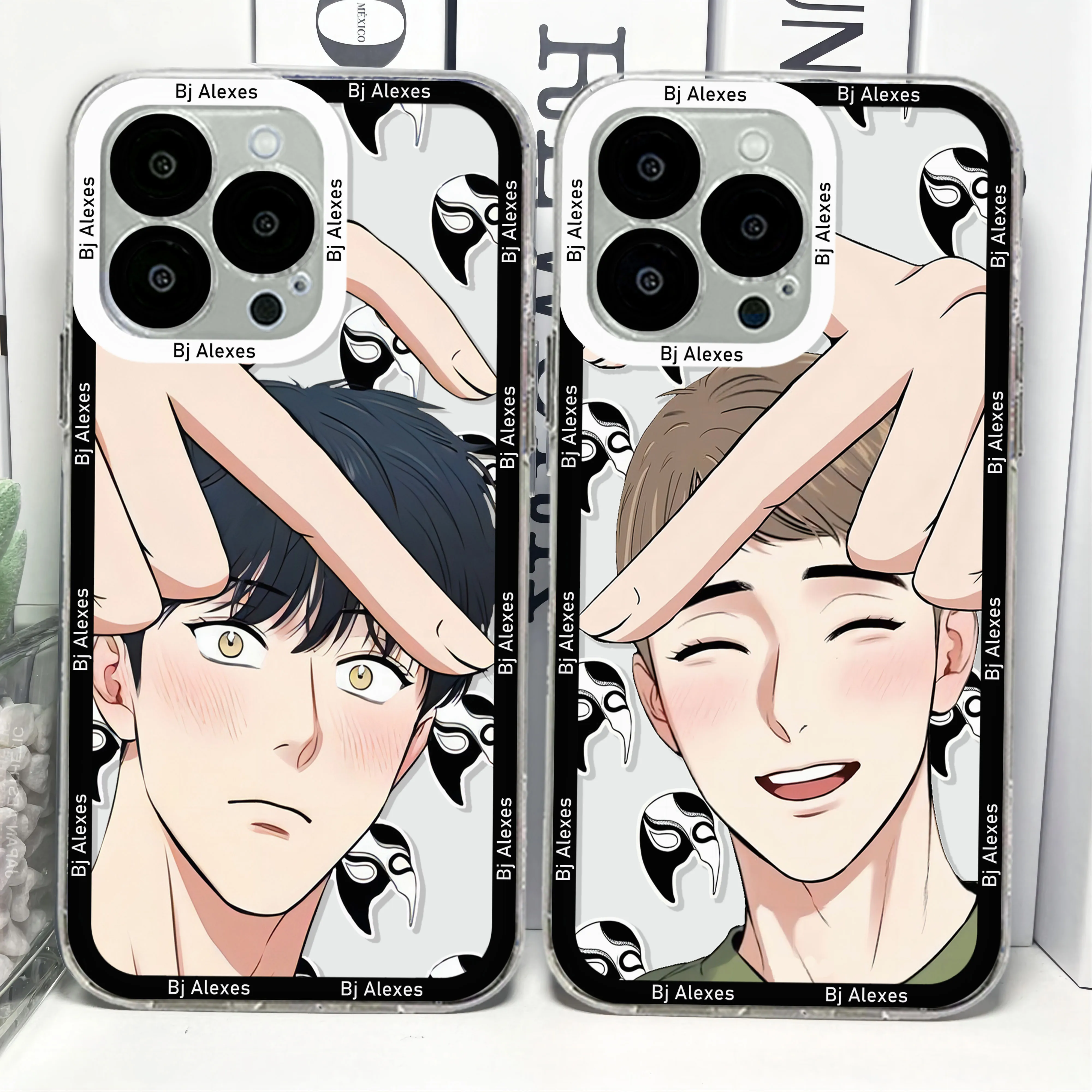 Прозрачный чехол Koreans Comics B-Bj для Samsung A73 A72 A71 A55 A52 A51 A50 A35 A33 A32 A31 A30 A24 A23 A22 A13 A12 A05 5G Cover