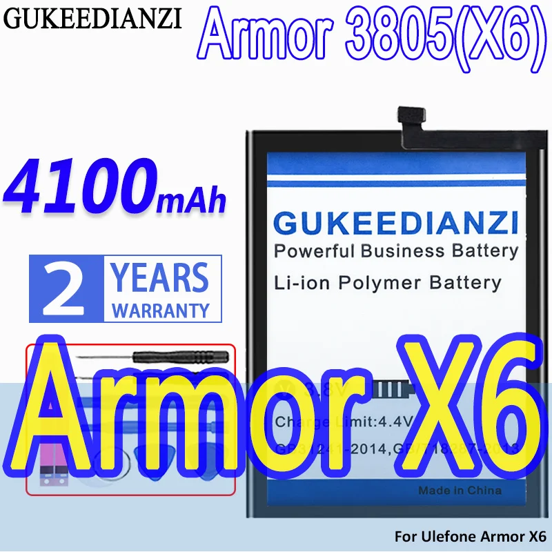 

High Capacity GUKEEDIANZI Battery Armor 3805 (X6) 4100mAh for Ulefone Armor X6 X 6 Replacement Batteries