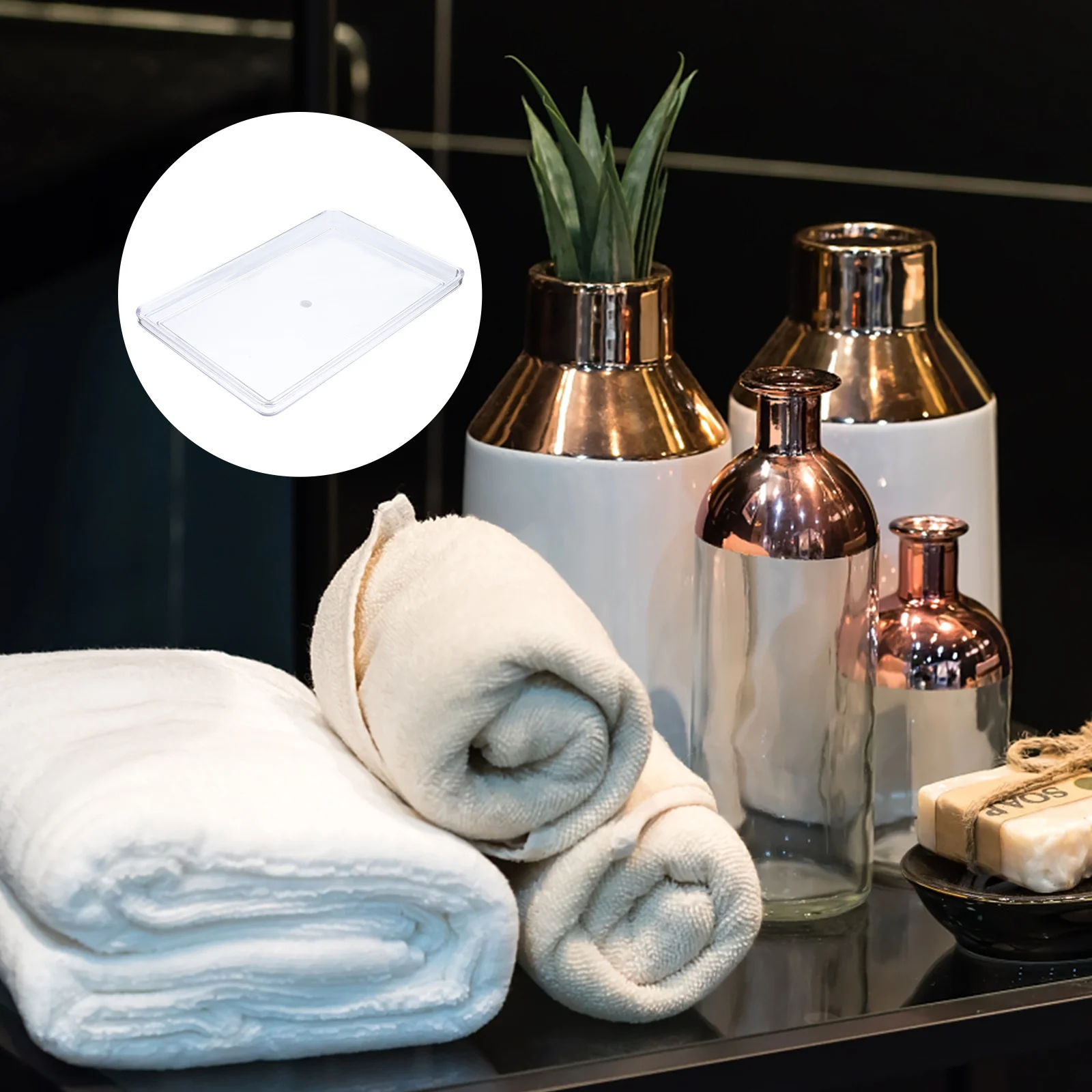 Акриловый поднос для хранения полотенец ванной комнаты чашки туалетные