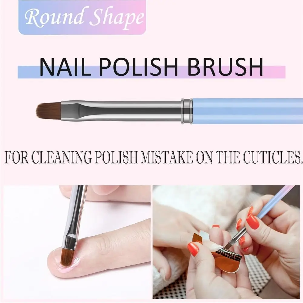 Новые кисти для дизайна ногтей Clean Up овальные плоские гелевые тонкие угловые