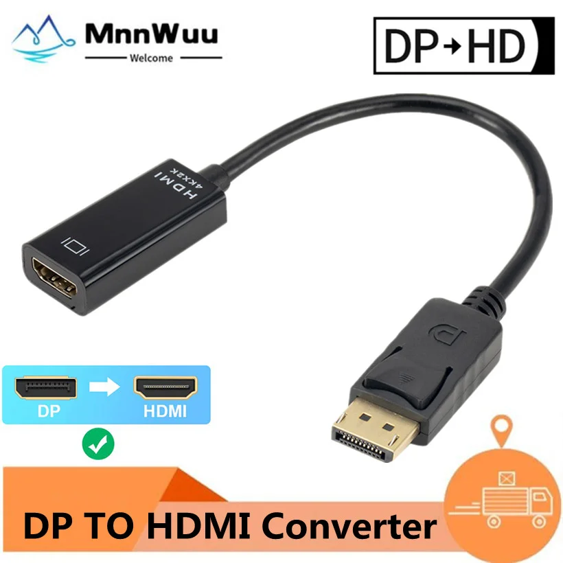 MnnWuu DP to HDMI-compatible 4K Cable PC DisplayPort to HDMI-compatible For Projetor TV Television Monitor For hp Laptop