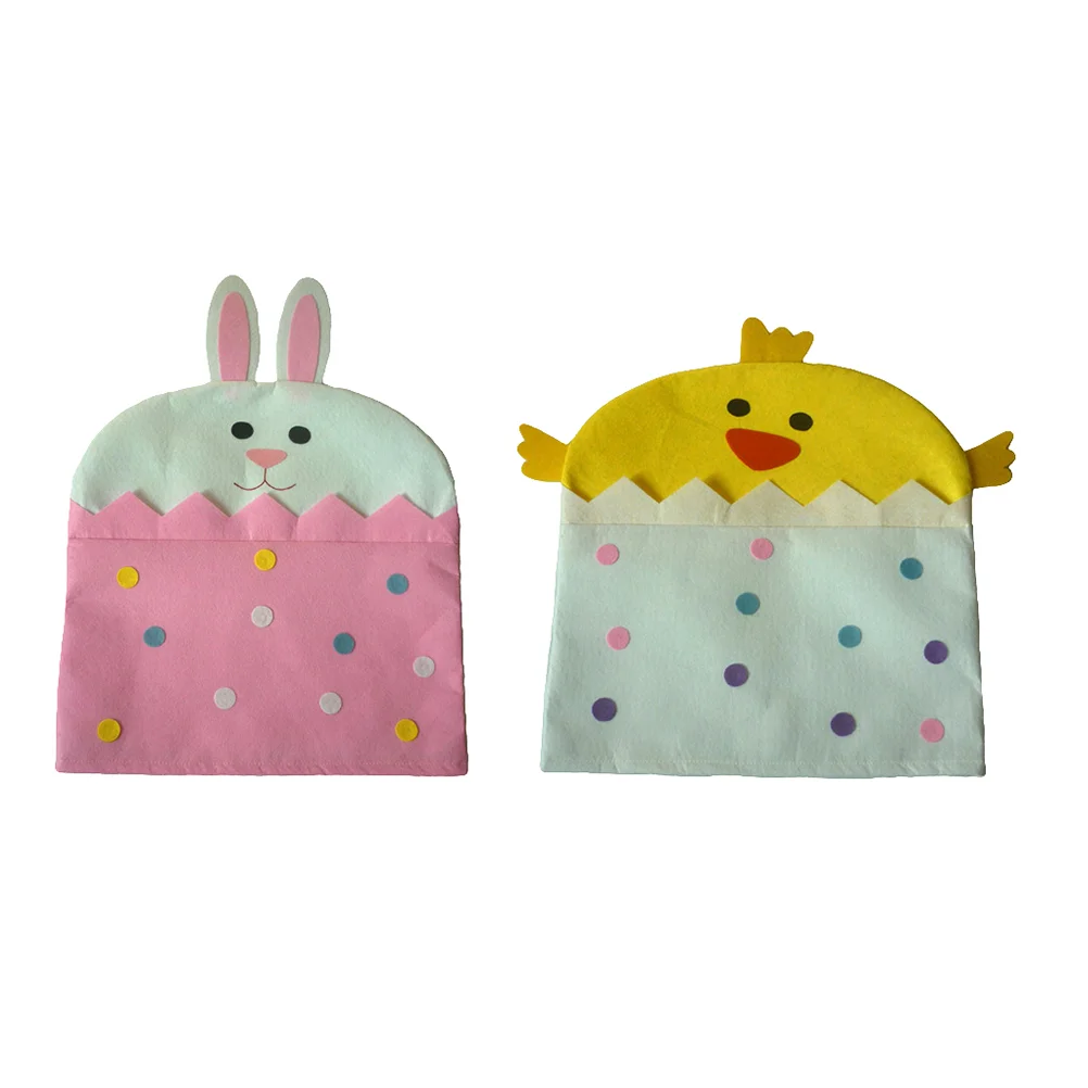 

2pcs Easter Chair Slipcovers Delicate Chair Cover Exquisite Chair Protectors