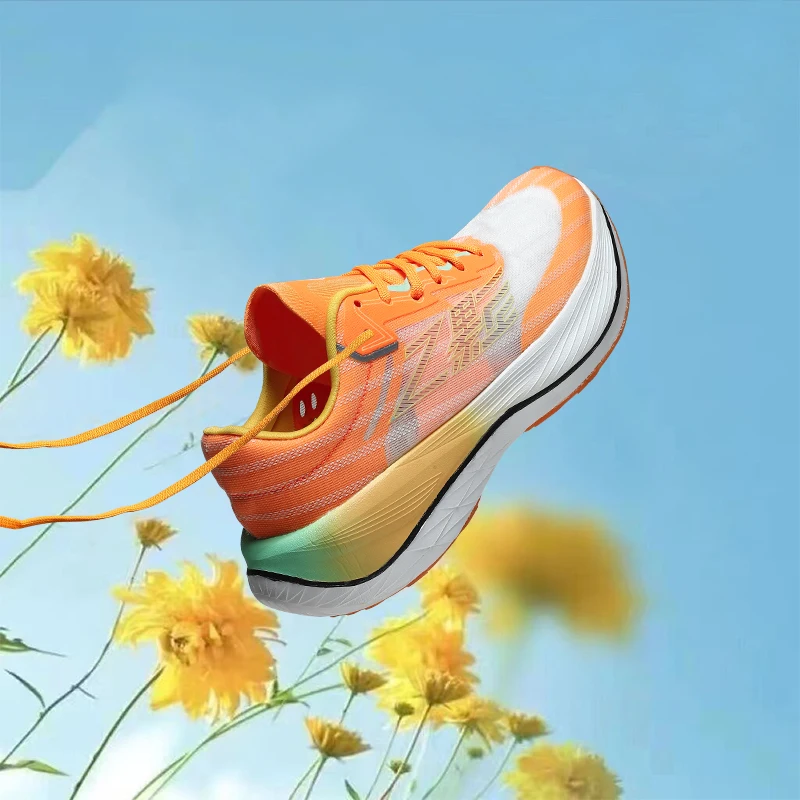 running shoes Carbon plate racing professional marathon running shoes Breathable shock absorption sports shoes Men's shoes 45