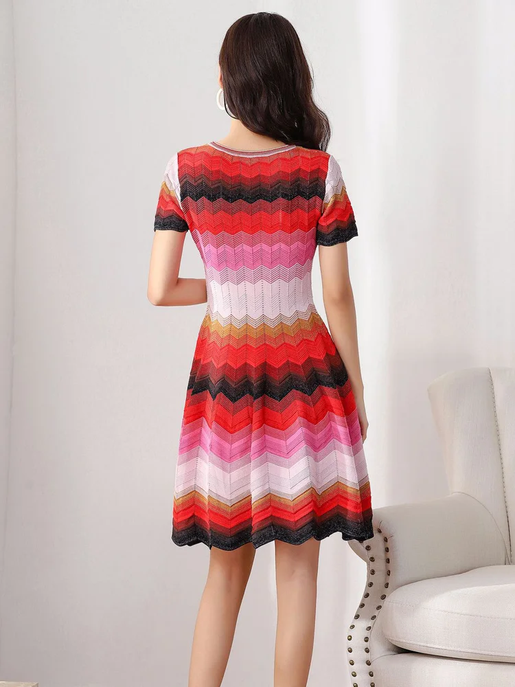 Micosoni итальянский стиль Новинка лета 2022 великолепные цветные полосатые вязаные