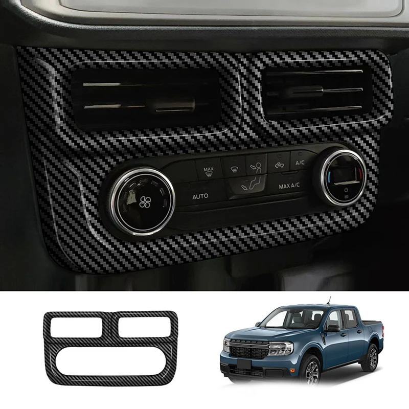 

For Ford Maverick 2022+ Carbon Fiber Car Center Console Air Vent A/C Knob Frame Cover Trim
