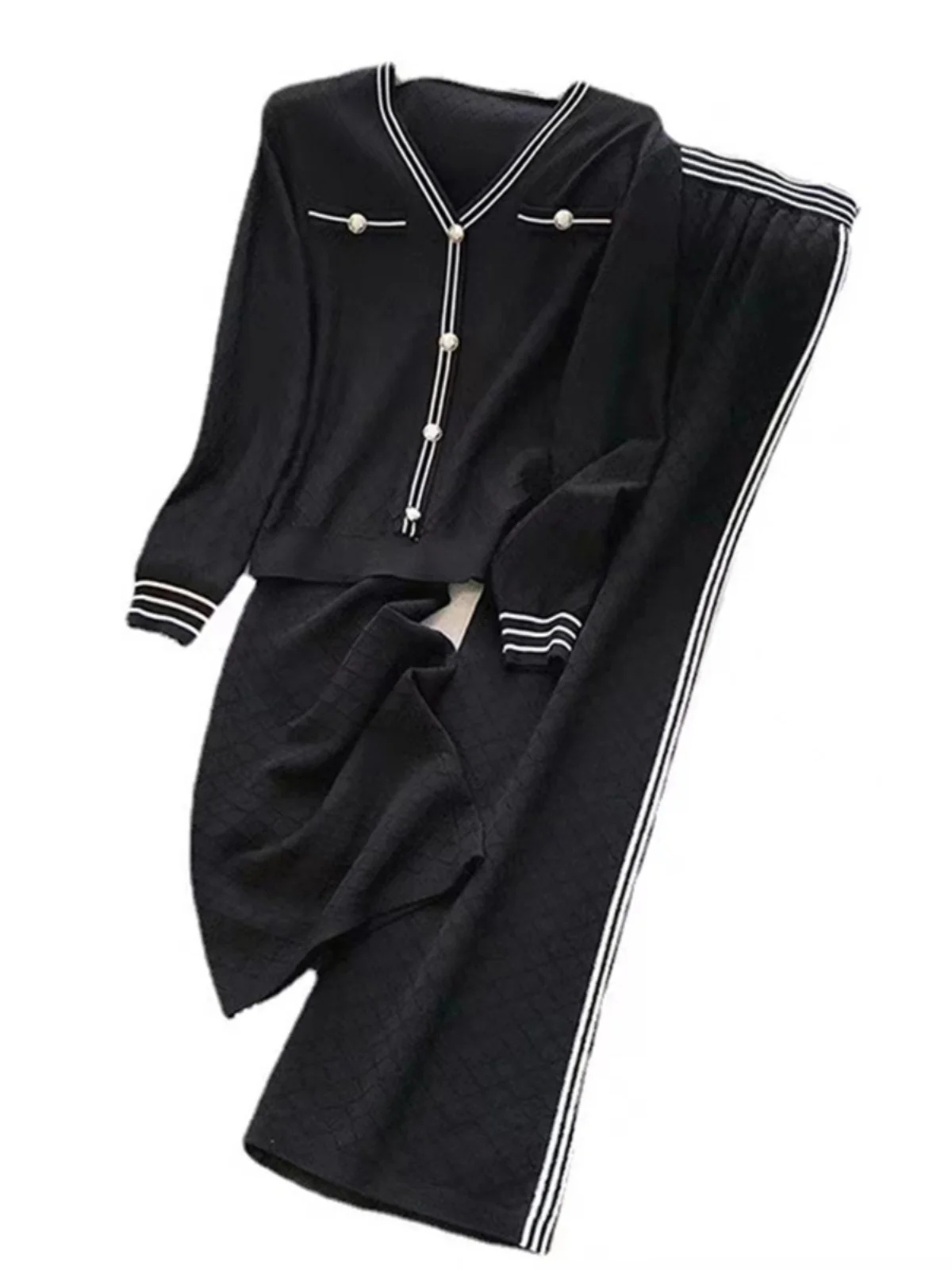 Южная Корея Темперамент Изящный вязаный костюм Женский весенне-осенний новый