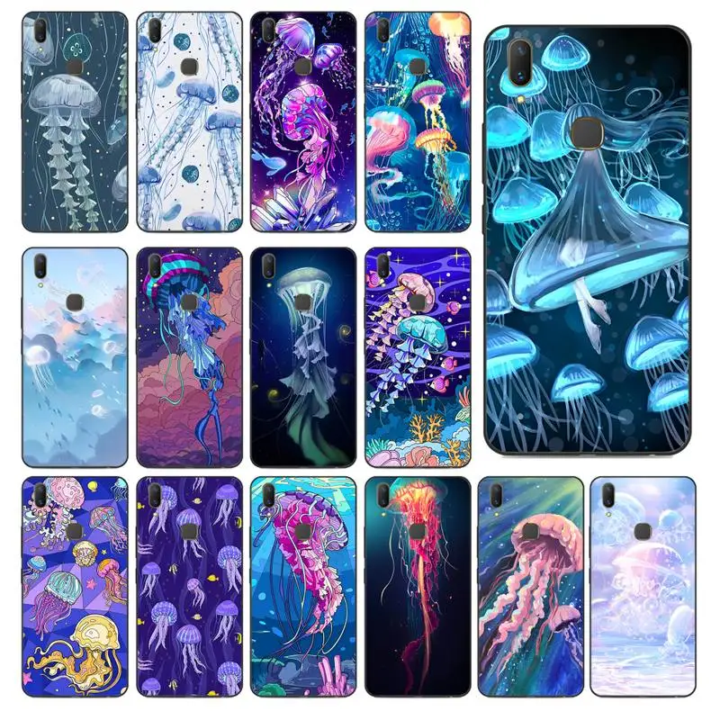 

Cute Cartoon Jellyfishes Phone Case for Vivo Y91C Y11 17 19 17 67 81 Oppo A9 2020 Realme c3