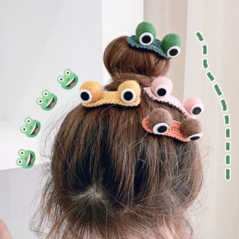 

Girl Korean Ins Seamless Frog Cute Eye Hair Clip Bangs Clip Broken Hair Side Clip Animal Girls Hair Accessories for Women