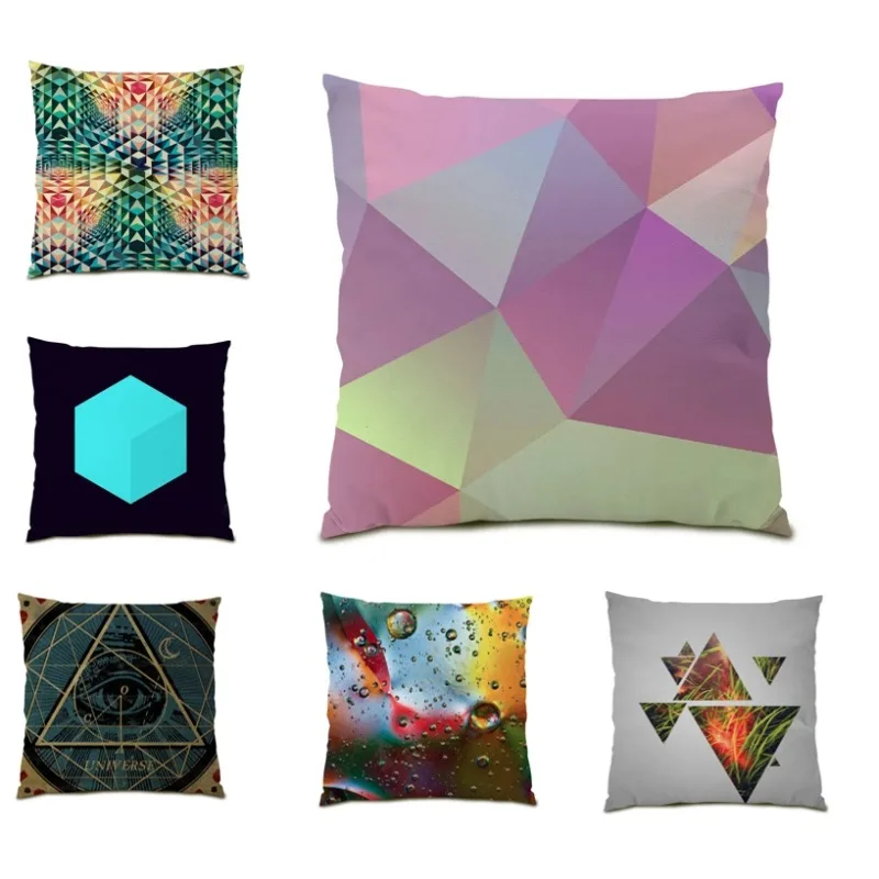 

Home Decor Geometric Pillow Cases Abstract Living Room Decoration Color Geometric Bed Poster DF1529