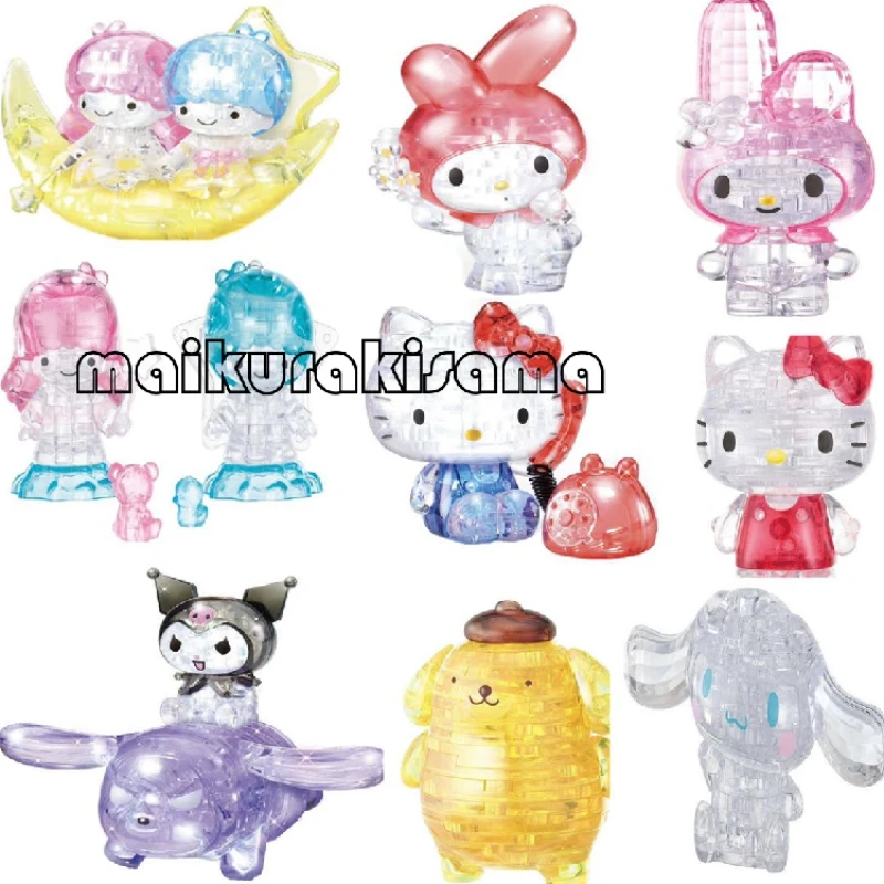 

Hobbies Action Figures 3D Crystal Puzzle Gudetama Cinnamoroll Melody Pom Pom Purin Little Twin Star Doll Model Toys Holiday Gift