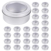 30 pack 2 ounce metal tin cans round empty containers with clear top for candles arts crafts storage in kitchen