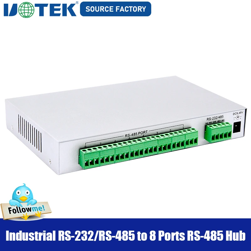 UOTEK RS232 RS-485–8 портов RS485 Hub с оптоэлектронной изоляцией Асинхронный