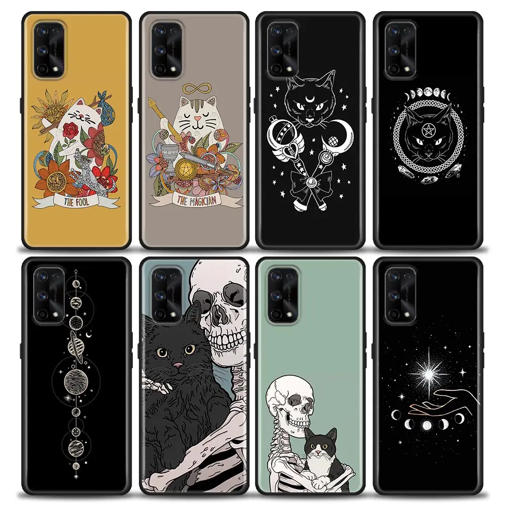 

The Fool Cat Phone Case For Oppo Realme 8i 8 9 7 6 Pro 9i 7i 5i 6i XT 5G Cases Soft Cover Tarot Card Sailor Moon Realme 8Pro 8i