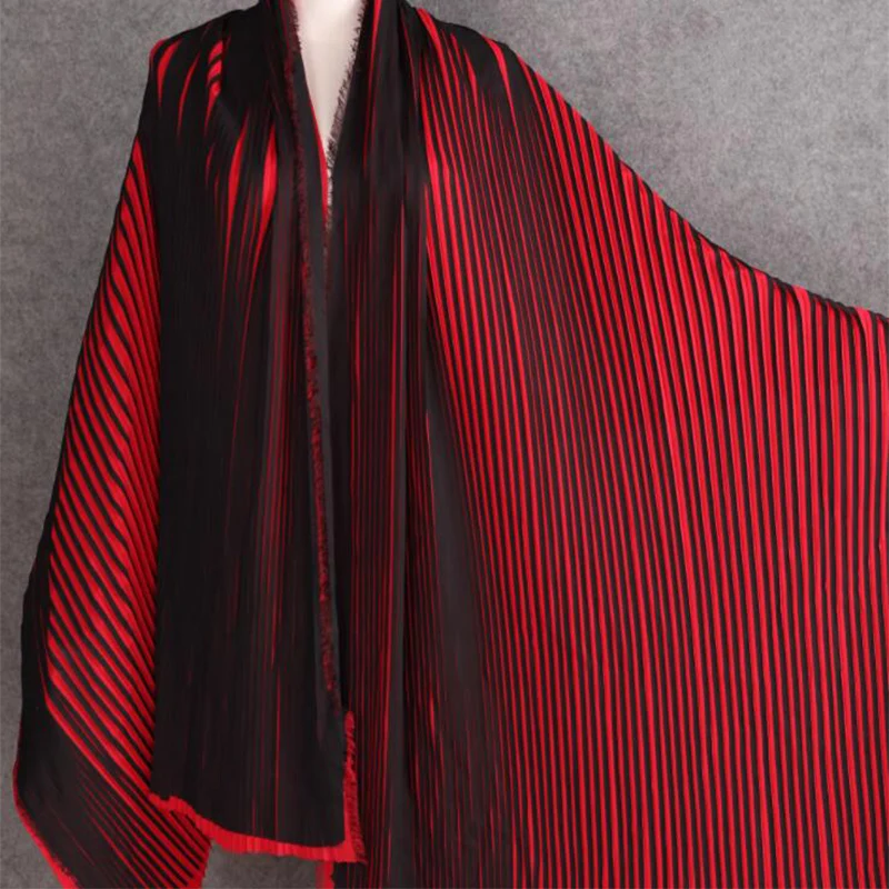 Женская плиссированная полосатая шифоновая ткань гладкое ощущение платье с