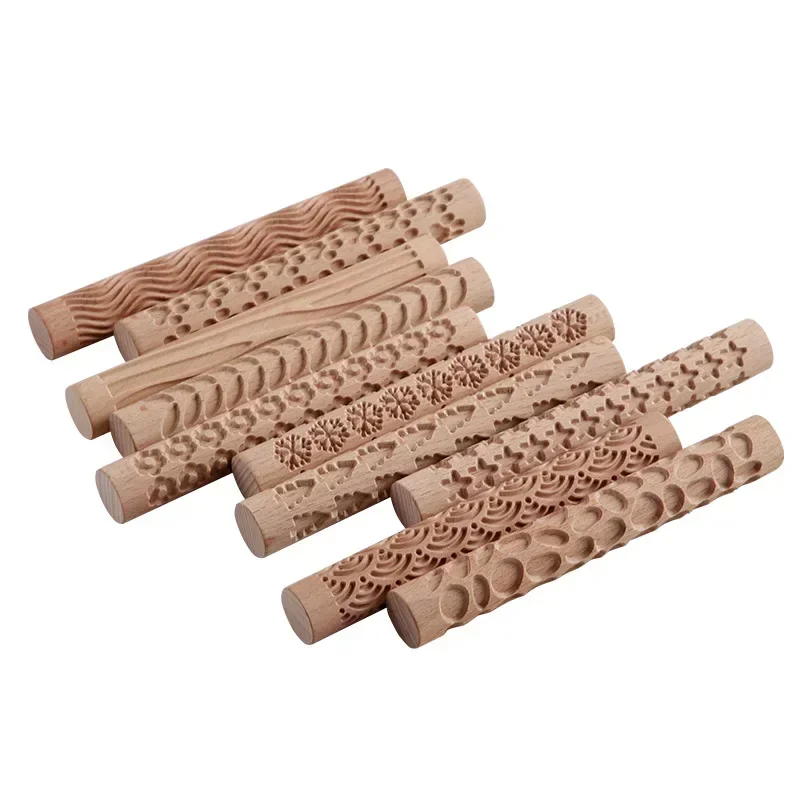 Деревянная текстура прессованный ролик с рисунком рельефная полимерная глина