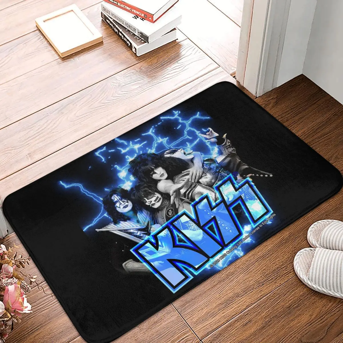 Kiss Rock Band Retor Anti-slip Doormat Floor Mat Water oil proof Carpet Rug for Kitchen Entrance Home Balcony Footpad Mats