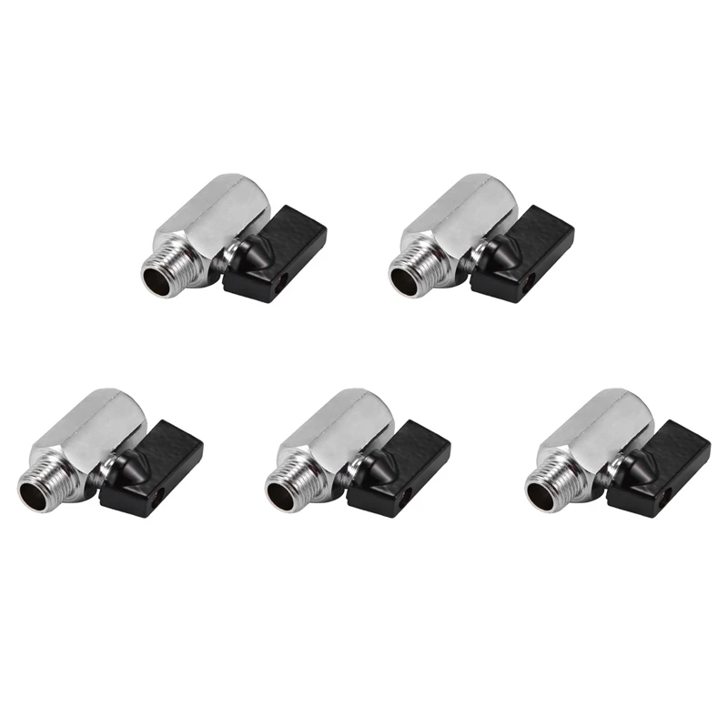 Хромированный латунный 1/4 дюймовый шаровой кран Bsp New5x резьбовой штекер-гнездо