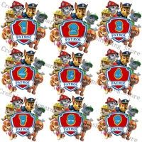 paw patrol patches for clothing heat transfer stickers birthday number t shirt hoodies iron on patch boys clothes party supplies