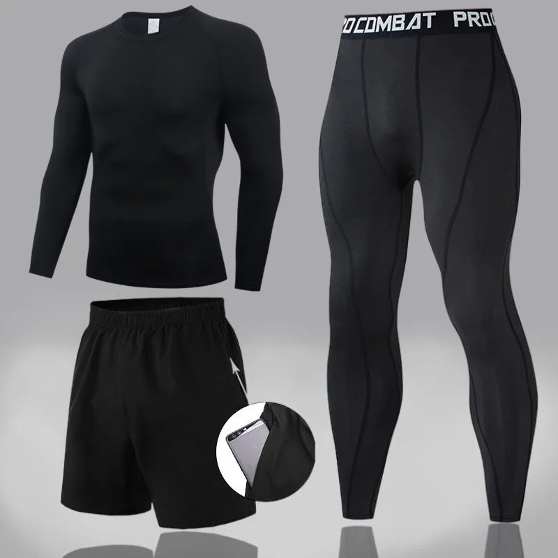 Compression Men Tracksuit Thermal Set Compression underwear rash guard Warm Fitness Jogging suit Quick Dry Men's Clothing