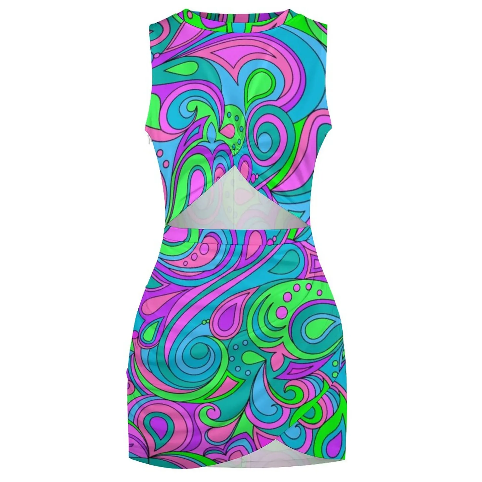 Женское платье в стиле хиппи Happy Hippy фиолетовое вечернее облегающее с принтом