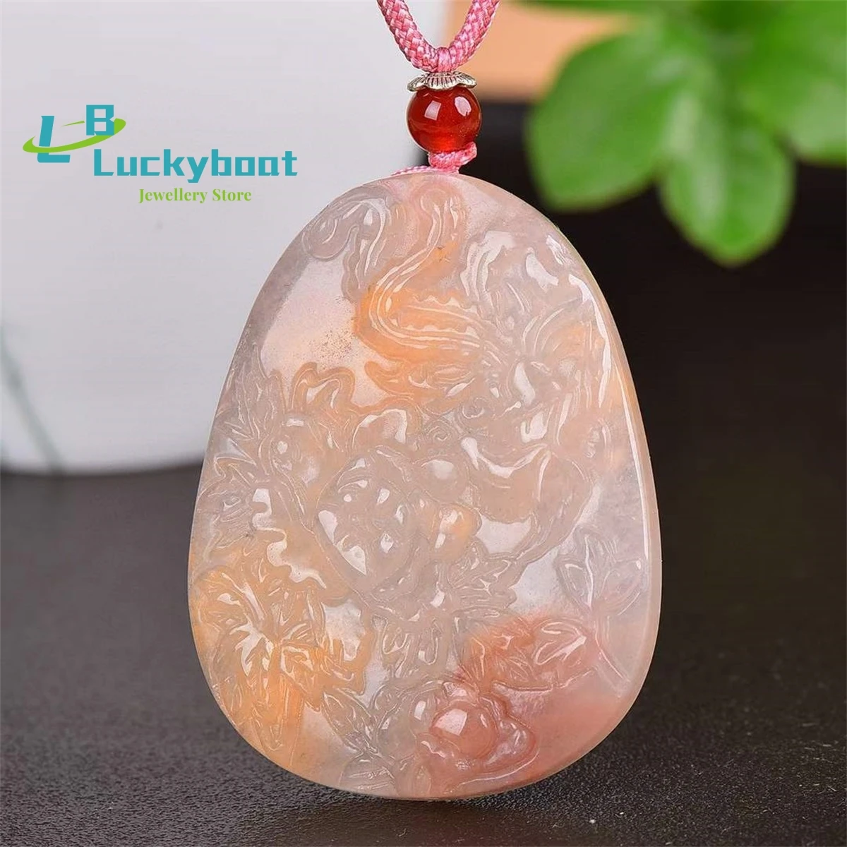 

Подвеска из натурального золотого шелка с цветком нефрита, богатый и благородный кулон, простая и индивидуализированная, универсальная, дл...