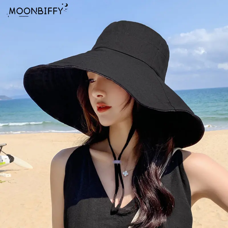 

Japan and South Korea Big Brim Hat Women's Spring and Summer Foldable Travel Sun Hat Sun Hat Solid Color Casual Fisherman Hat