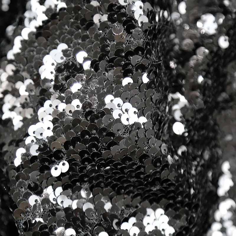 

Черная блестящая ткань, Высококачественная Тяжелая вышивка блестками, вышитая ткань ручной работы «сделай сам», сумка, обувь, фоновая ткань
