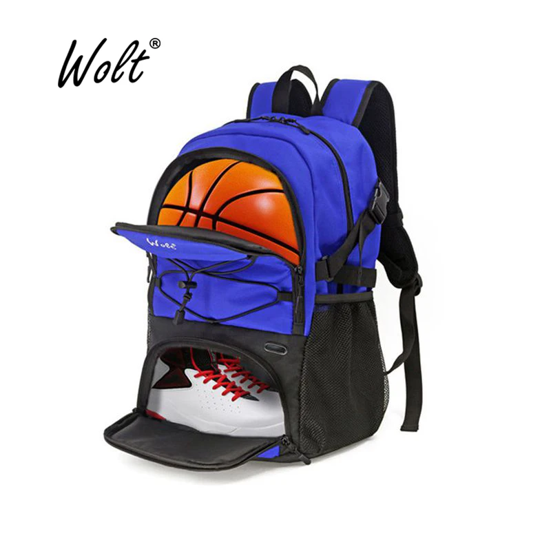 Mochila de baloncesto con cordón para niño, mochila de fútbol plegable, bolsa de gimnasio, Mochila deportiva, bolsa de malla de bola desmontable
