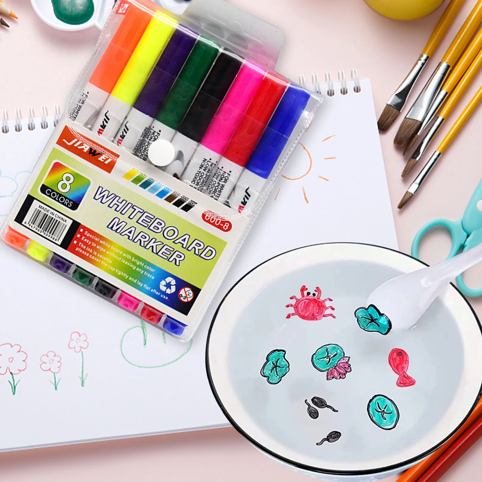 

8/12 pcs Magical Water Painting Pen Whiteboard Markers Floating Water Drawing Colorful Mark Pen Montessori Early Education Toy