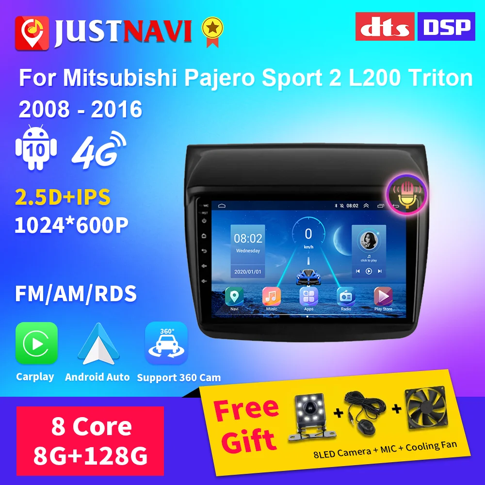 

JUSTNAVI для Mitsubishi Pajero Sport 2 L200 Triton 2008 - 2016 мультимедийный Android автомобильный радиоприемник для Carplay видеоплеер навигатор GPS