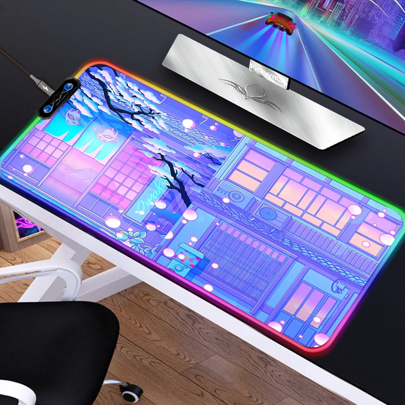 

Sailor Moon Landscape RGB Gaming Mouse Pad 3mm Computer Mousepad Gamer Mausepad Large Mouse Mat Mouse Pad XXL Backlit Desk Mat