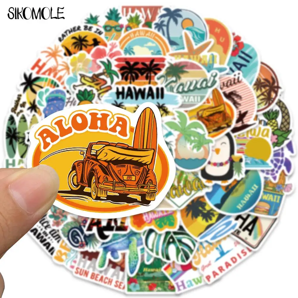 10/30/50 шт. Мультяшные Гавайские пляжные и морские наклейки для отпуска ребенка